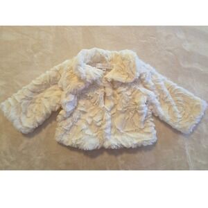 RZ by Rachel Zoe Baby Faux Fur Jacket Cream Plush Coat 12 Months